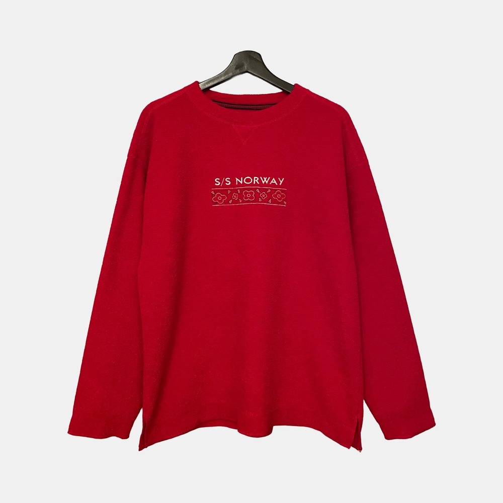 Gear For Sports Red Fuzzy Fleece S/S Norway Cruise Line Sweatshirt Medium